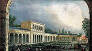 Kurgarten und Arkadenbau um 1842