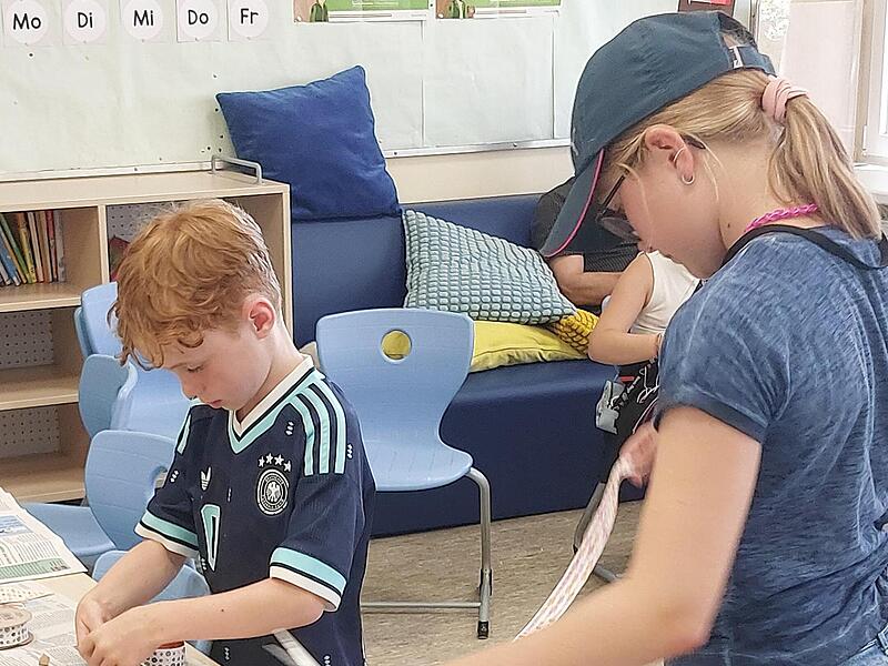 Die Kinder durften auch duftendes Badesalz herstellen.