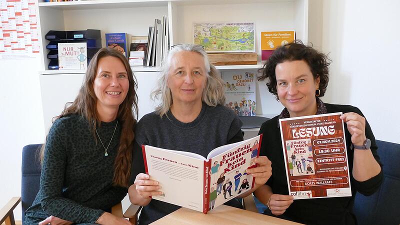 Die Beraterinnen von Donum Vitae Bamberg laden zur Autorinnenlesung ein: (v. l.) Katharina Bugajew, Stellenleiterin Martina Moreth und Nora Link.