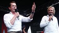 Karl-Theodor zu Guttenberg (links) und Thomas Gottschalk 2010 beim Tag der Franken. Heuer moderieren die beiden den Jahresrückblick bei RTL als Nachfolger von Günter Jauch.