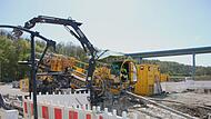 Die "HDD Rig" bohrt sich durch das Gestein.
