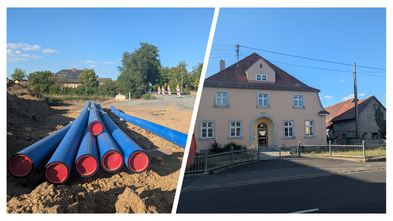 An den beiden Bauprojekten &bdquo;Wasserleitungen&ldquo; und &bdquo;Kindergarten&ldquo; in Gro&szlig;wenkheim herrscht derzeit Stillstand,.