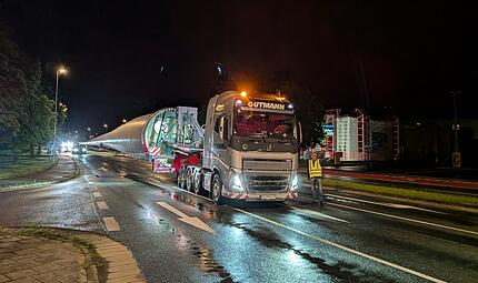 Schwertransport durch Kulmbach