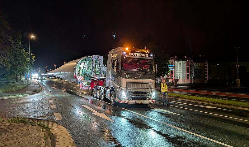 Schwertransport durch Kulmbach