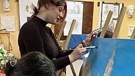 Schüler der Kunstschule Mariia Prymachenko aus Iwankiw besuchen Höchstadt. Sie kommen zum ersten Mal nach Deutschland.
