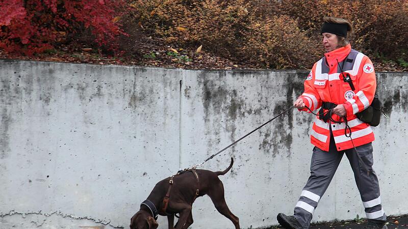 Mit speziellen Suchhunden, so genannten, Mantrailern machten sich die Einsatzkräfte der BRK-Rettungshundestaffel Haßberge auf die Suche nach dem vermissten Senior in Prappach.