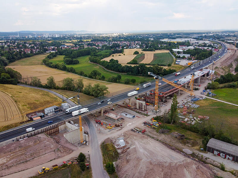 Die Autobahnbrücke Frauenaurach: Der A3-Ausbau geht voran.