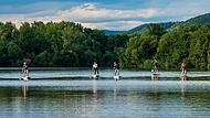 Stand Up Paddling ist eine beliebte Freizeitbeschäftigung am Sander See.