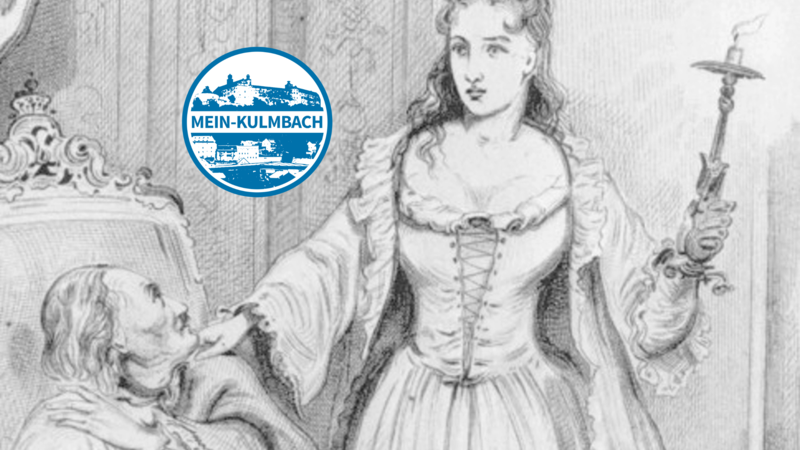 Die Wei&szlig;e Frau erscheint am Totenbett von K&ouml;nig Friedrich I. (Lithografie)