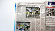 Höchstadts Sensation-Sieg über den EHC Leipzig: Der Fränkische Tag berichtete im September 2004 euphorisch über das Spiel der Alligators gegen die Blue Lions.