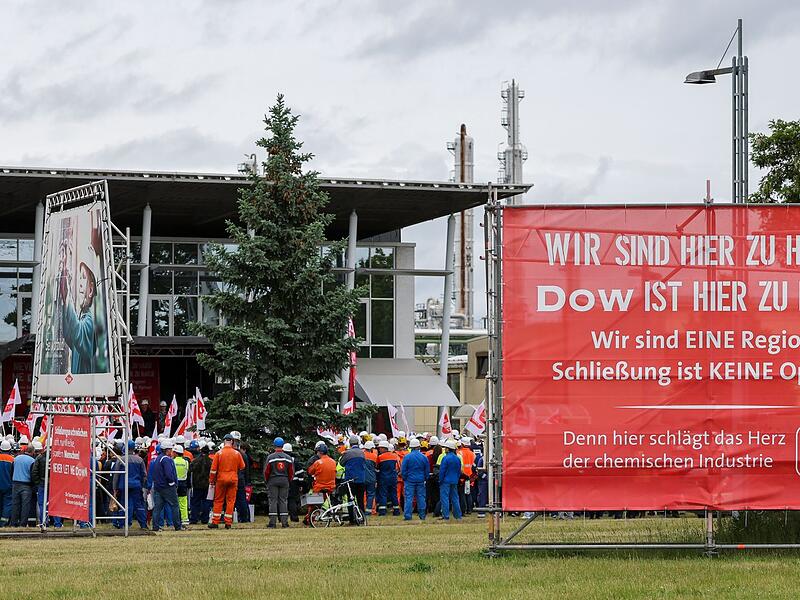 Protest gegen die Stilllegungspläne von Dow Chemical Protest gegen die Stilllegungspläne von Dow Chemical