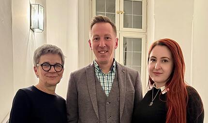 Fraktionsvorstand Grünes Bamberg Ulrike Sänger, Christian Hader und Leonie Pfadenhauer bilden den Fraktionsvorstand.