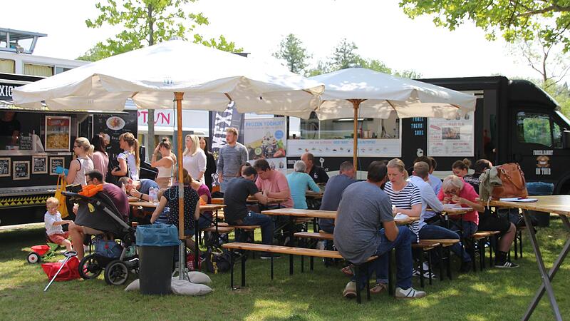Das waren noch Zeiten: Foodtrucks am Kitzinger Mainufer.