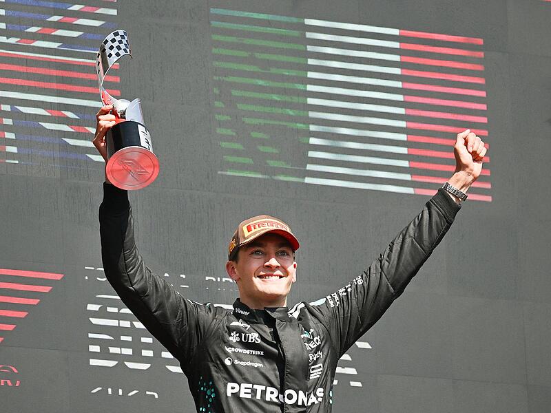 Grand Prix von Kanada Mercedes-Pilot George Russell (hier bei seinem Sieg in Kanada 2025) ist für Sascha Roos der WM-Favorit.