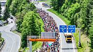 Demonstration und Totalsperre auf Brennerautobahn