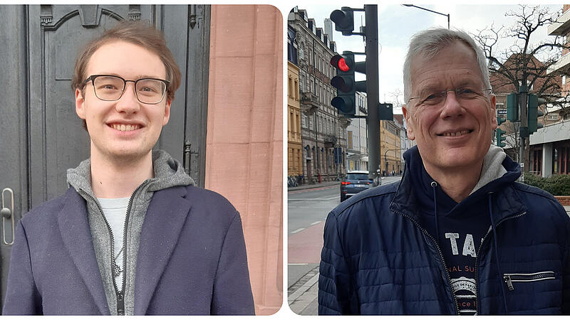 Felix Tikhomirov (links) und Dieter Engelhardt haben ihre Stimme bei der Bundestagswahl 2025 in Erlangen abgegeben.