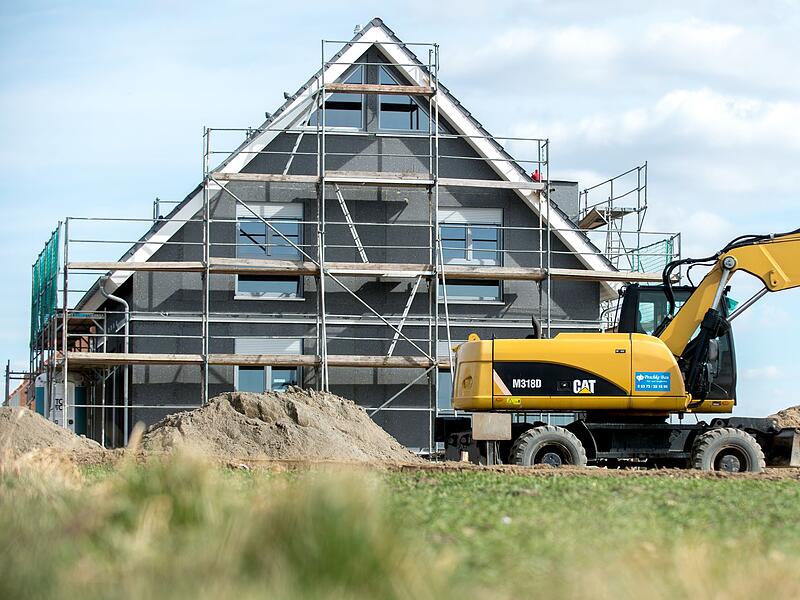 Baustelle eines Einfamilienhauses Baustelle eines Einfamilienhauses