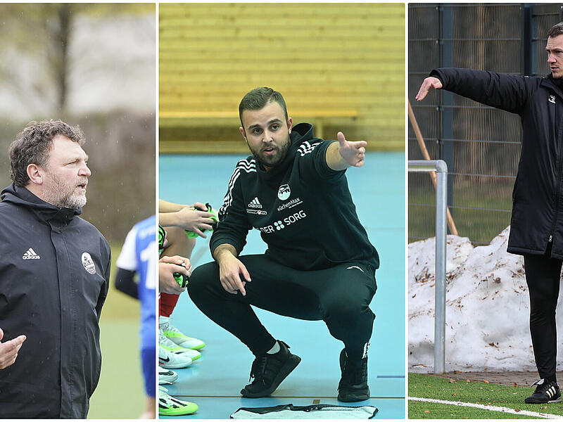 Gehen mit einer &auml;hnlichen Erwartungshaltung in die Saison: Mario Lochmann (TSV Meeder), Lukas Carl (FC Coburg II) und Pascal Zeiss (TSV M&ouml;nchr&ouml;den II).