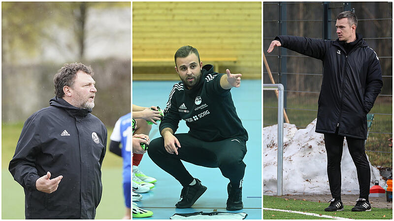 Gehen mit einer &auml;hnlichen Erwartungshaltung in die Saison: Mario Lochmann (TSV Meeder), Lukas Carl (FC Coburg II) und Pascal Zeiss (TSV M&ouml;nchr&ouml;den II).