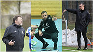 Gehen mit einer &auml;hnlichen Erwartungshaltung in die Saison: Mario Lochmann (TSV Meeder), Lukas Carl (FC Coburg II) und Pascal Zeiss (TSV M&ouml;nchr&ouml;den II).