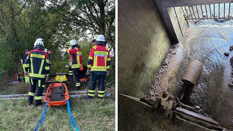 Scherneck/Untersiemau: Feuerwehr retten Mann aus Schacht Scherneck/Untersiemau: Feuerwehr retten Mann aus Schacht