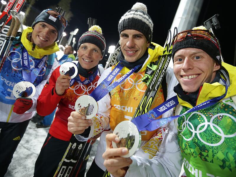 Deutsche Biathlon-Staffel von Sotschi 2014