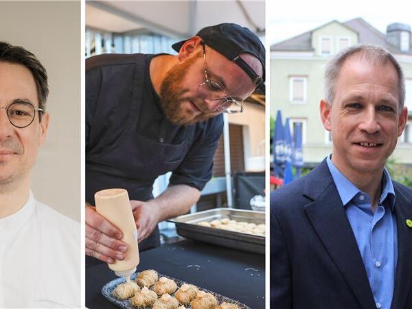Köche Bärlauch Bad Kissingen Frederik Desch (Laudensacks Gourmetrestaurant), Michael Hergenröder (Zum Weißen Rössl) und Mark Decker (Dr. von Weckbecker Klinik) verraten ihr Bärlauchrezept.