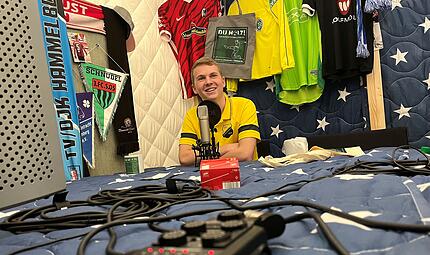 Pascal Zimmermann vom 1. FC Wittershausen im Rh&ouml;ner Fu&szlig;ball-Podcast "Du Holz"