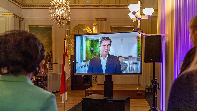 Ministerpräsident Markus Söder ist Schirmherr des Kissinger Sommers. Er schickte eine Videobotschaft an die Gäste beim Staatsempfang im Kurgarten Café. Ministerpräsident Markus Söder ist Schirmherr des Kissinger Sommers. Er schickte eine Videobotschaft an die Gäste beim Staatsempfang im Kurgarten Café.
