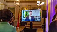 Ministerpräsident Markus Söder ist Schirmherr des Kissinger Sommers. Er schickte eine Videobotschaft an die Gäste beim Staatsempfang im Kurgarten Café. Ministerpräsident Markus Söder ist Schirmherr des Kissinger Sommers. Er schickte eine Videobotschaft an die Gäste beim Staatsempfang im Kurgarten Café.