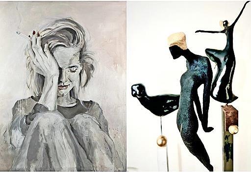 Zeichnungen von Jochen Vollmond und Kleinplastiken von Ulrich Zuehlke sind ab 7. Februar im Pop-up-Store Kreativ-Sinn in der Br&uuml;ckenauer Ludwigstra&szlig;e 44 zu sehen.