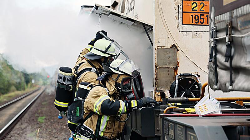 Gasaustritt an Güterwagen in Aschaffenburg Gasaustritt an Güterwagen in Aschaffenburg