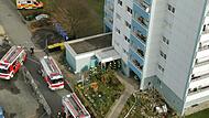 In einem Erlanger Hochhaus brannte es am Samstag.