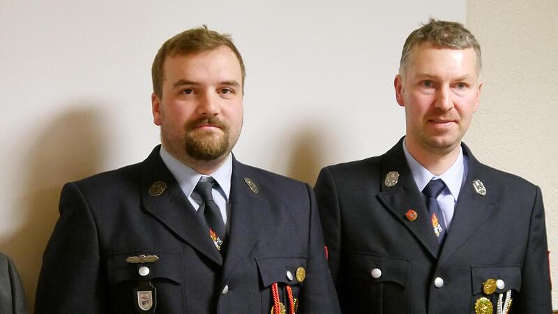 Der neue stellvertretende Kommandant ist Johannes Schmitt (links), hier mit Kommandant Christian Schüssler.