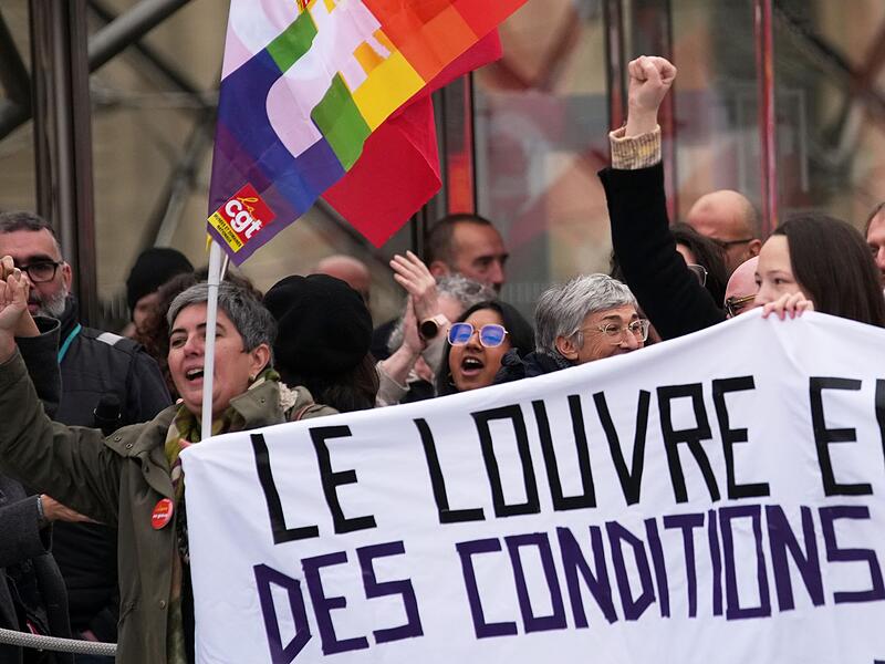 Mitarbeiter des Louvre streiken