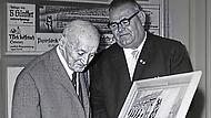 Der Ehrenb&uuml;rger Hans Bauerschmidt aus Stadtsteinach erhielt anl&auml;sslich seines 90. Geburtstags im Jahre 1966 aus den H&auml;nden des damaligen B&uuml;rgermeisters Egid Kotschenreuther ein &Ouml;lgem&auml;lde mit Ansichten von Stadtsteinach. Auch sein Elternhaus am Mar...