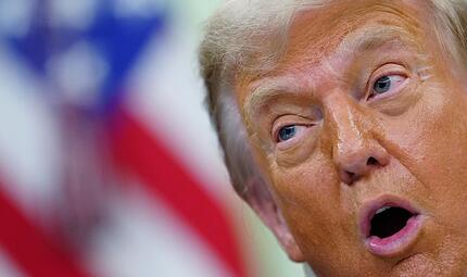 US-Pr&auml;sident Donald Trump spricht im Oval Office des Wei&szlig;en Hauses.