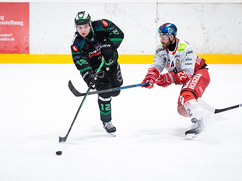 Vincent Jiranek (li.) ist k&uuml;nftig nicht mehr f&uuml;r die H&ouml;chstadt Alligators am Puck.
