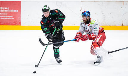 Vincent Jiranek (li.) ist k&uuml;nftig nicht mehr f&uuml;r die H&ouml;chstadt Alligators am Puck.