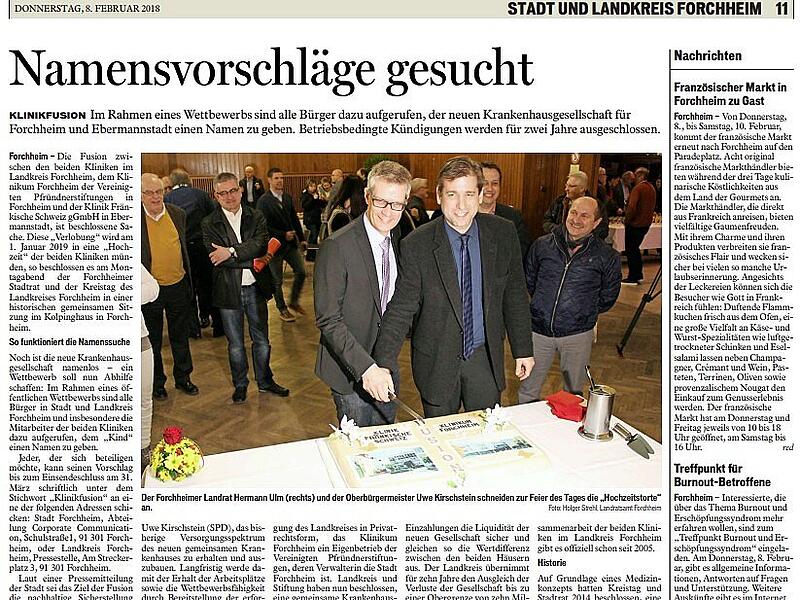 Eine Auswahl von Zeitungsartikeln des Fr&auml;nkischen Tags w&auml;hrend Hermann Ulms Amtszeit von 2014 bis heute.