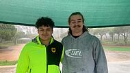 Merlin Hummel mit Hammerwurf-Weltmeister Ethan Katzberg im Trainingslager in Portugal