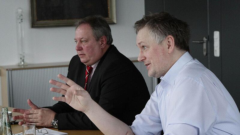 Volker Schmiechen (links) und Markus Weigel beim Redaktionsgespr&auml;ch.