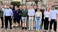 Die neue Doppelspitze der Jungen Union mit dem Vorstandsteam: (hinten v.l.) Armin Warmuth, Christoph Rustler, Raphael Zehe, Tim Morper, Fabian Krapf, Daniel Peter, Leon Hertrich und (vorne v.l.) Kilian Warmuth, Henryk Gawlik, Christian Schießer, R...