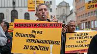 Taxifahrer demonstrieren in M&uuml;nchen