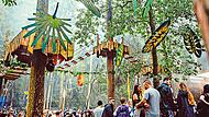 Mit drei Bühnen im Wald gibt es jede Menge schattige Orte zum Feiern.Nicolai Semrau/Open Beatz Mit drei Bühnen im Wald gibt es jede Menge schattige Orte zum Feiern.Nicolai Semrau/Open Beatz