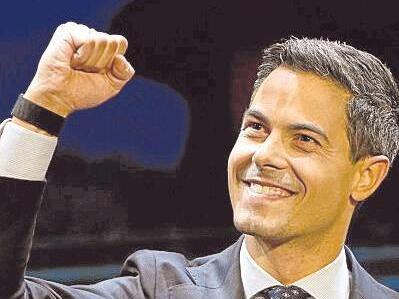 Rob Jetten, Vorsitzender der Mitte-Links-Partei D66, hat Grund zur Freude.