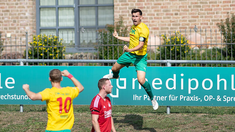 Obenauf: Simon Allgaier, Kapit&auml;n der DJK Bamberg, will auch in Aschaffenburg Tabellenf&uuml;hrer bleiben.