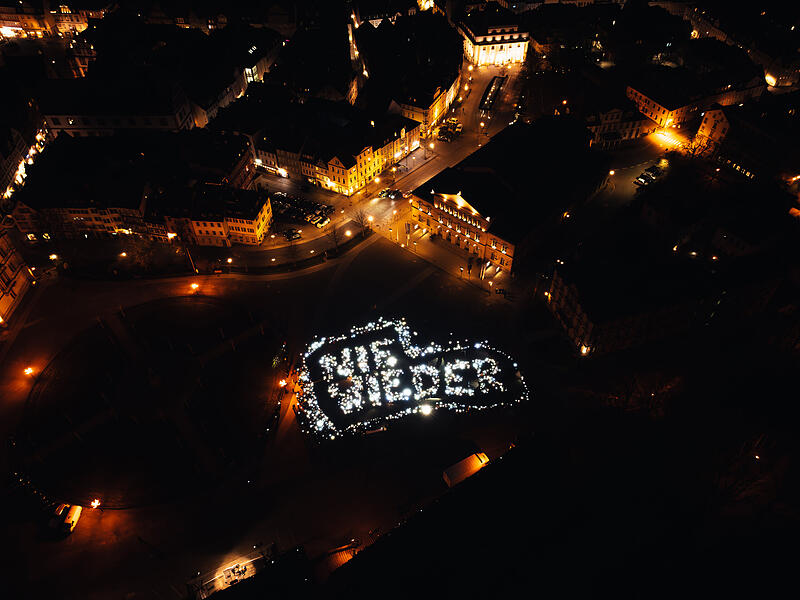 Lichtermeer gegen Rechtsextremismus in Coburg