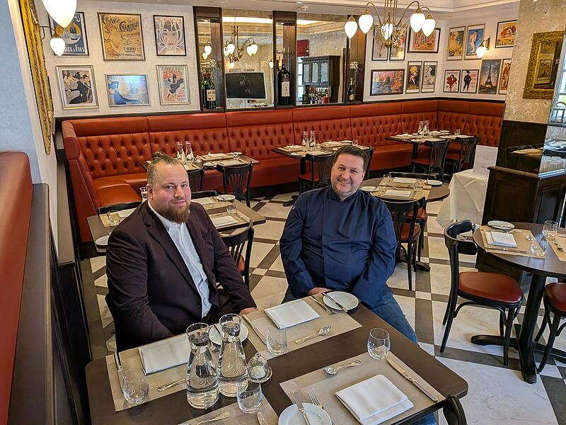 Geschäftsführer Markus Zimmer (rechts) wird das französische Restaurant „Brasserie la Villa“ prägen. Direktor des „Hotel Villa Geyerswörth“ in Bamberg wird Tobias Hermann.