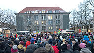 Bilder von der Demonstration gegen Rechtsextremismus in Erlangen mit 5000 Teilnehmern auf dem Hugenottenplatz.